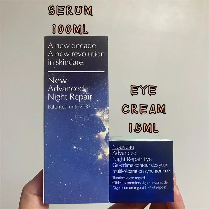 Skin Care Repair Essence Night Repair Anti Wrinkle Facial Serum 100ml Whitening Face Nourish And Eye Cream 15ml MAKEUP TOOL