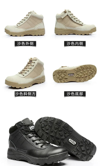 Men's Low Top Tactical Boots Outdoor Desert Climbing Sports Hiking Shoes Field Training Combat Boots Male Work Safety Shoes