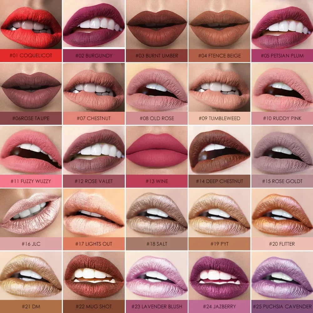 FOCALLURE Matte Liquid Lipstick Waterproof Long-lasting Lightweight Lip Gloss Lips Glaze Lips Tint Makeup for Women's Cosmetics