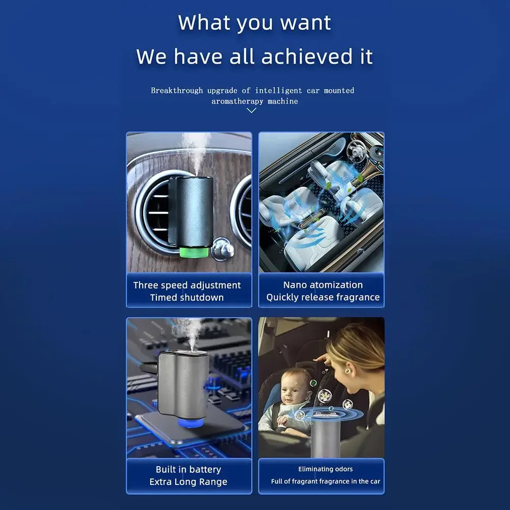 Car Air Vent Humidifier Aroma Humidifier Essential Oil Diffuser Auto Electric Air Diffuser Aroma Cars Air Freshener Perfume