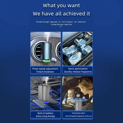 Car Air Vent Humidifier Aroma Humidifier Essential Oil Diffuser Auto Electric Air Diffuser Aroma Cars Air Freshener Perfume