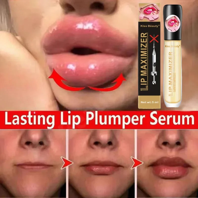 Long Lasting Lip Plumper Oil Serum Instant Volumising Essence Oil Moisturize Repair Lip Fine Lines Increases Elasticity Sexy Lip