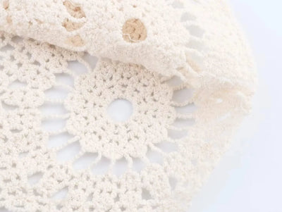 Summer Bohemian Women Loose DRESS Suits Hook Flower Hollow Out Bat Sleeve Shirt+Tassels Drawstring Bodycon Skirt Vacation Sets