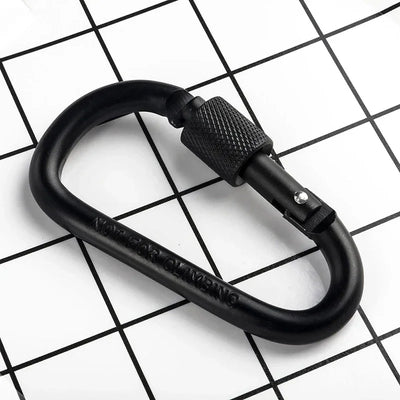 Type D Carabiner With Lock Outdoor Climbing Camping Bold Aluminum Alloy Locking Clasp Keychain Multi Survival Gear Travel Kit
