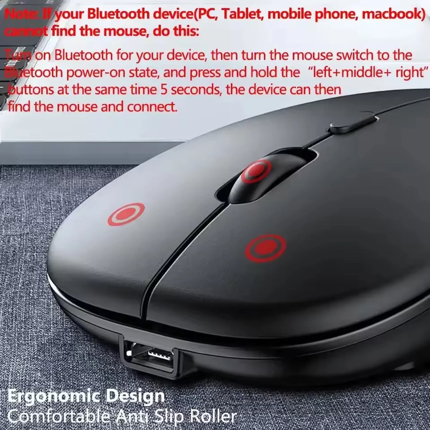 New Rechargeable Wireless Gaming Mouse Portable Ergonomic Quiet And Magical Suitable For Portable Computers Tablets IPAD Phone