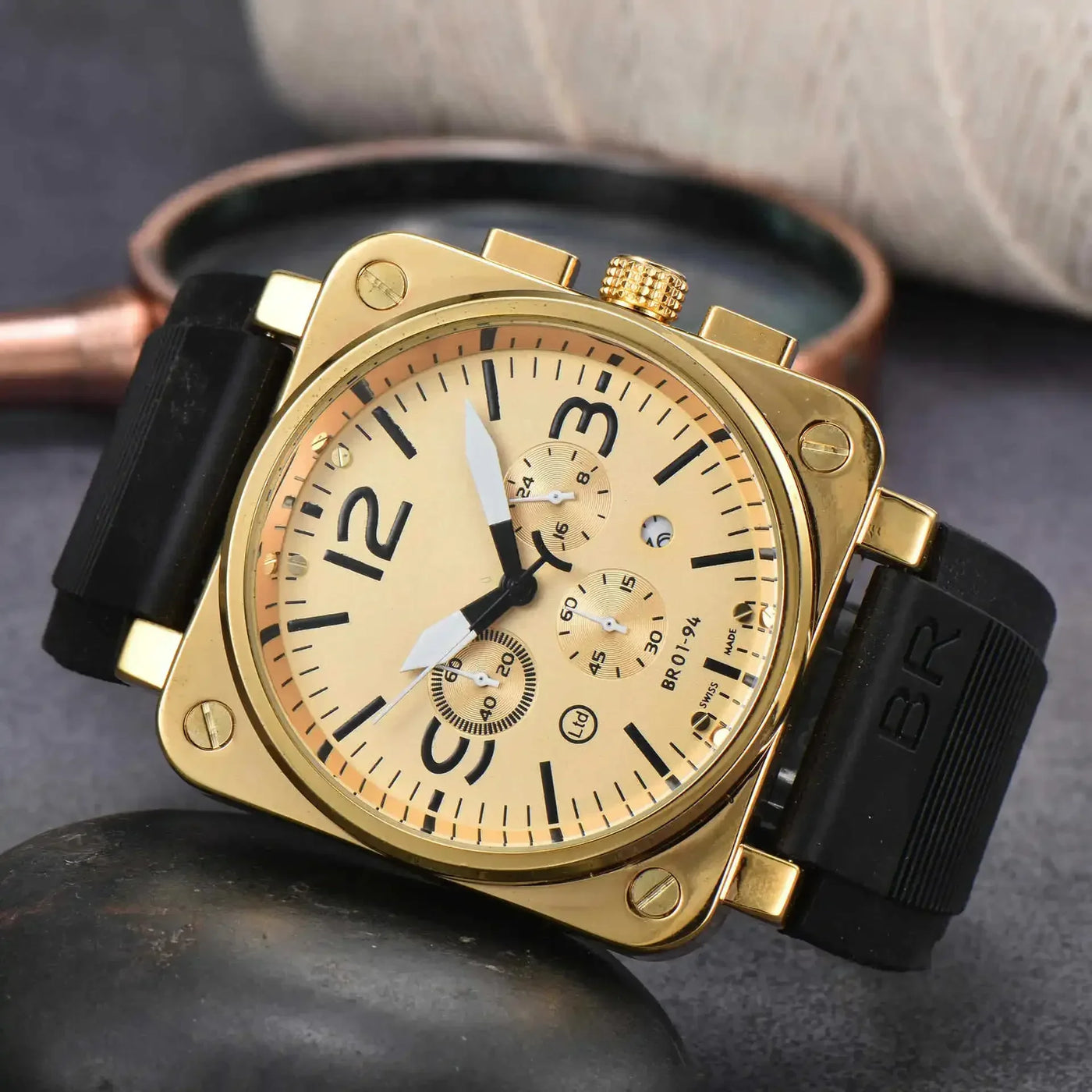 High-End BR Original Brand Watches For Mens High Quality Square Automatic Mechanical Watch Business Sports AAA Male Clock