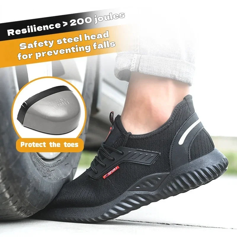 Men's work safety shoes Sports shoes Anti-puncture and anti-smash protection shoes Lightweight men's casual shoes Safety boots