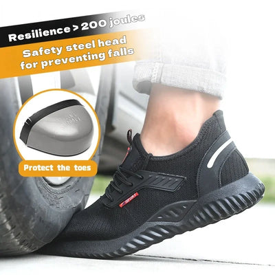 Men's work safety shoes Sports shoes Anti-puncture and anti-smash protection shoes Lightweight men's casual shoes Safety boots