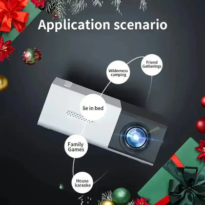 Hd 1080P Portable Smart Projector - Ideal for home theater and outdoor use, compatible with mobile phones perfect for parties