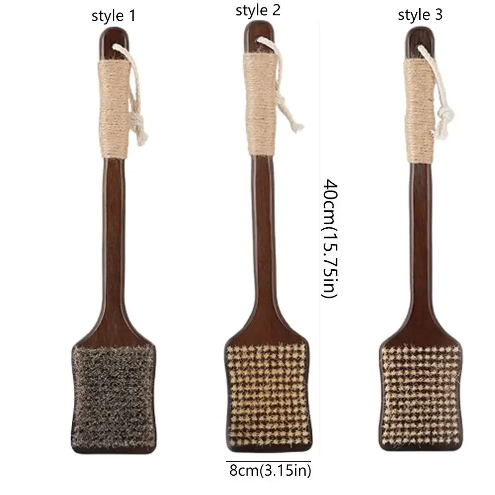 Skin Care Wood Long Handle Brush Ergonomic Self Care Bath Exfoliating Brush Soft Bristles Massage Brush Skin Cleanser