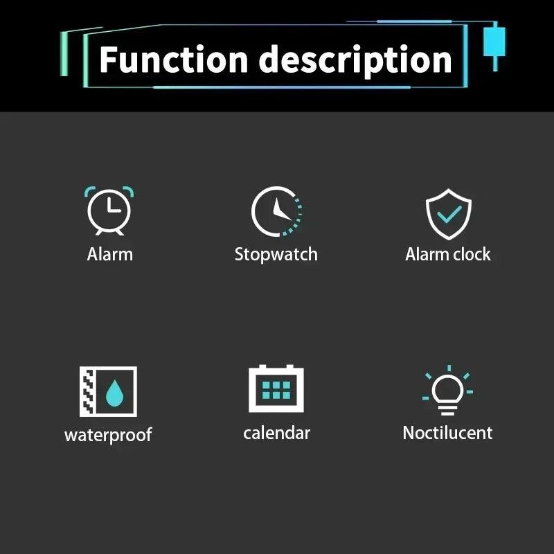 Top luxury electronic watch for man outdoor sport stopwatch waterproof calendar digital clock 24355