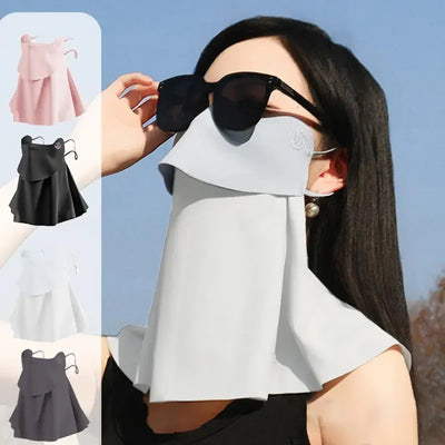 3D Ice Silk UPF50+ UV Protection Face Mask for Women Summer Outdoor Cycling Hiking 360° Face Neck Cover Cool Balaclava Scarf
