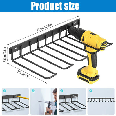 Hand Power Tool Organizer Rack Wall Mounted Floating Tool Shelf Electric Drill Holder Heavy Duty For Workshop Garage Accessories
