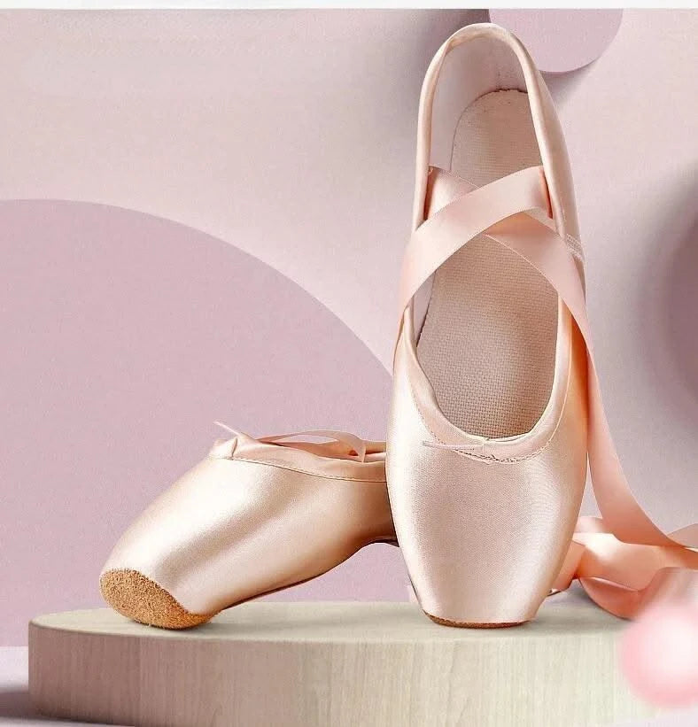Women Professional Ballet Dance Shoes Child and Adult Ballet Pointe Dance Shoes with Ribbons Shoes Woman Zapatos Mujer Sneakers