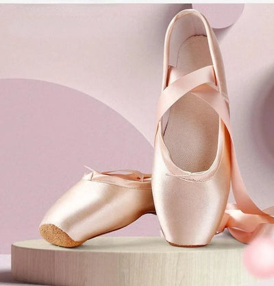 Women Professional Ballet Dance Shoes Child and Adult Ballet Pointe Dance Shoes with Ribbons Shoes Woman Zapatos Mujer Sneakers