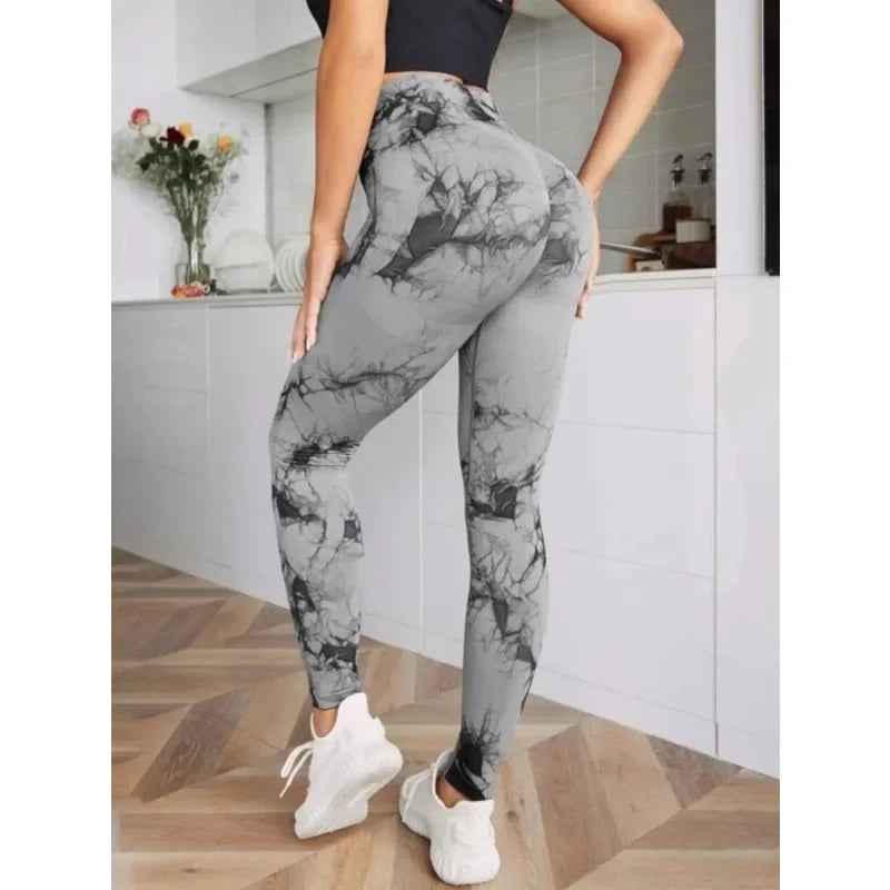 Women Tie Dye Leggings Fitness Sports