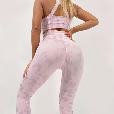 Women's top sports Yoga wear 2-piece set Women's fitness camouflage outdoor sports wear yoga wear set Sportswear for women