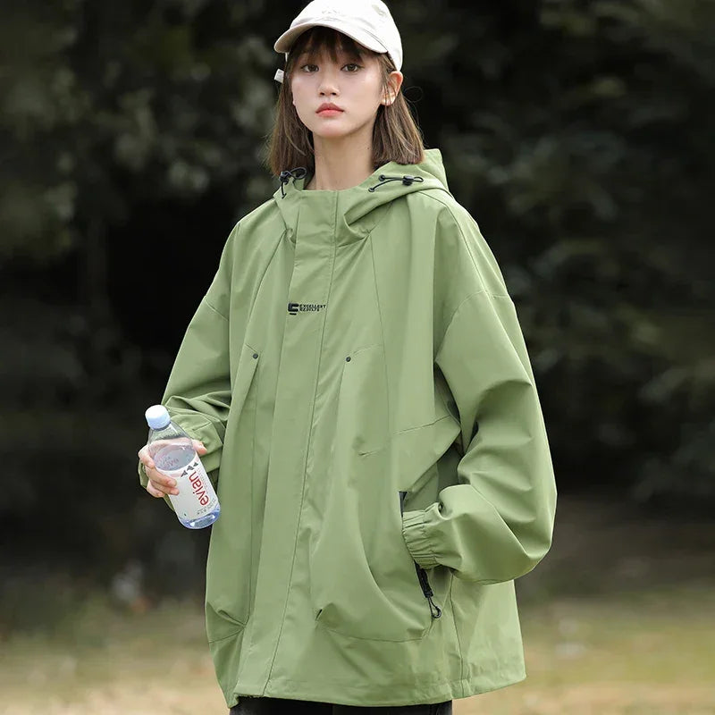 New Waterproof Hiking Jacket Women Windproof Sports Coat Hooded Windbreaker Jackets Men Outdoor Ride Climbing Running Jacket