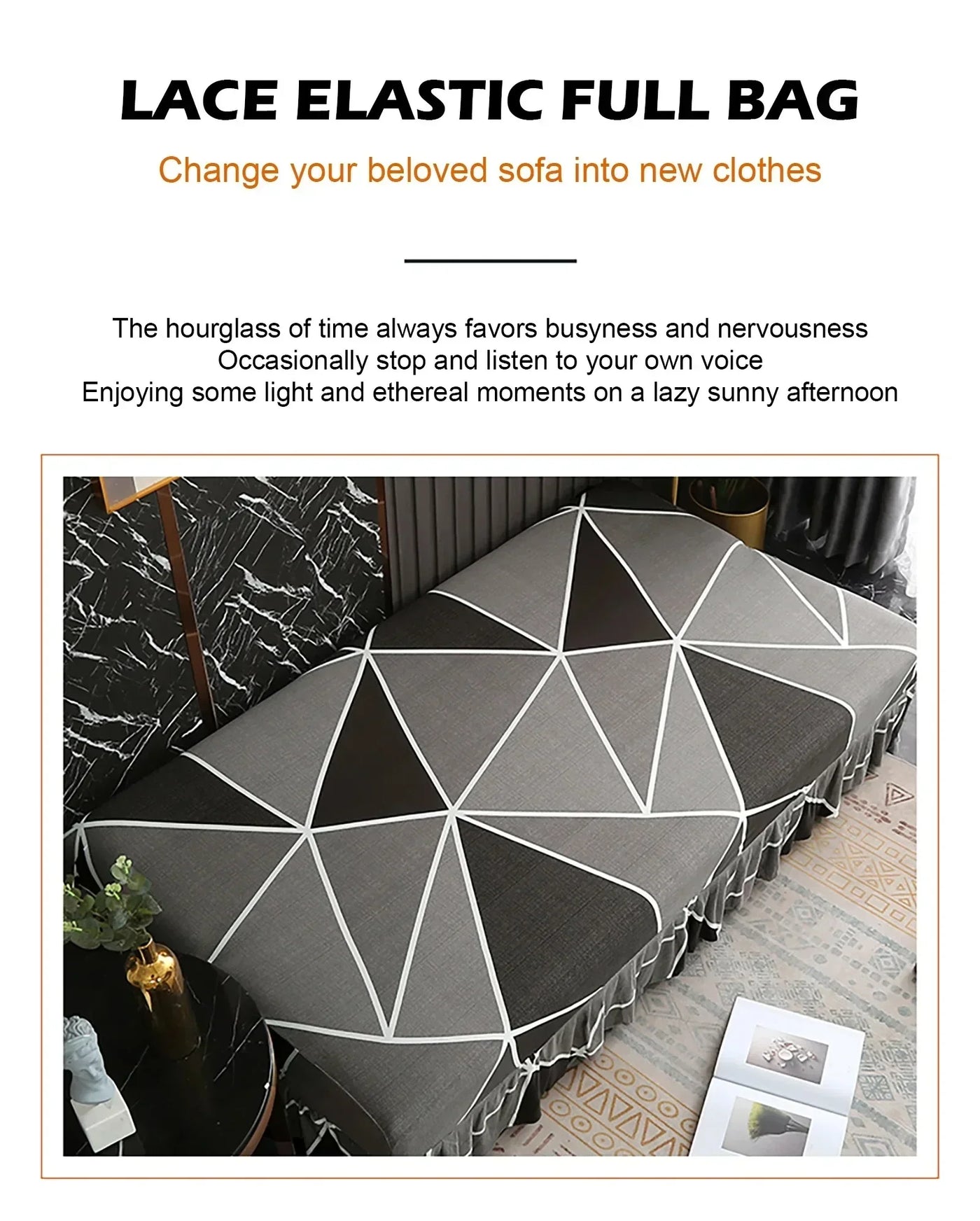 1/2/3Seater Sofa Bed Cover with Elastic Printing Seat Cover Armless Sofa Bed Cover Sofa Covers for Living Room Home Decor