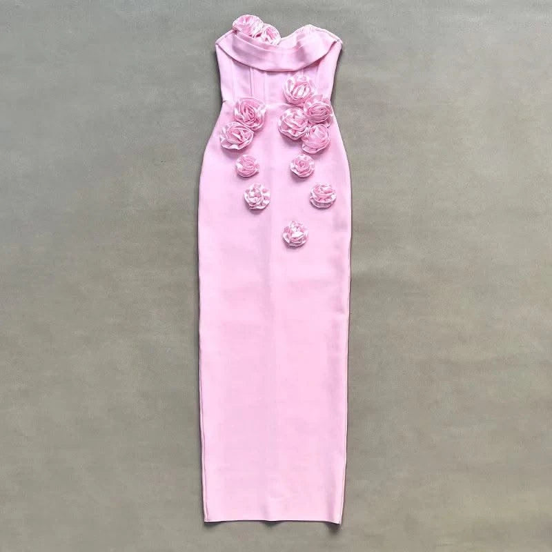 Pink Red Women Off the Shoulder Florals Bodycon