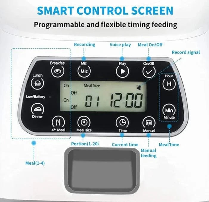 Portable Durable Safety 3.5l Smart Pet Feeder Automatic Feeder Timed Manual Feeder