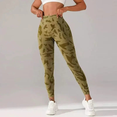 Women V-waist Printed Seamless Leggings