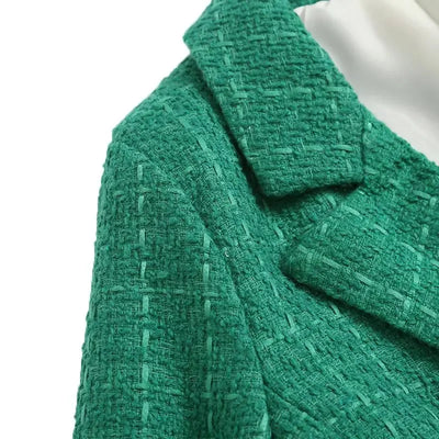 Green Double Breasted Women's Blazer, Beige, Black, Red Women Suit Jacket, Spring Vintage Female Coats