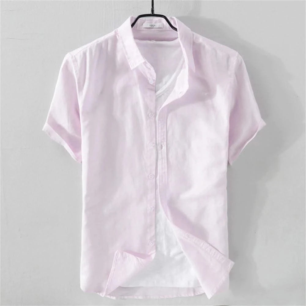 Breathable cotton and linen Casual shirt for young man
