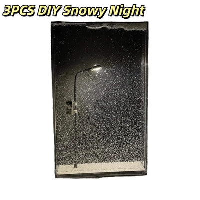 Snow Lamp Handmade DIY Snowy Streetlight Lamp Material Snowy Night Flowing Hemp Creative Snow Scene Night Light Christmas Gift