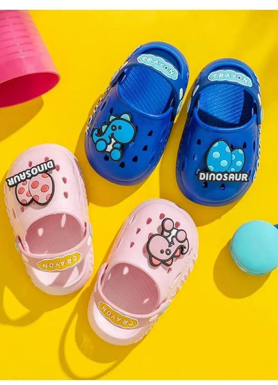 Child Kawaii Blue Cartoon Clogs Shoes Summer Kids Lovely Dinosaur Outdoor Cute Boys Sandal Light Breathable Casual Garden Shoes