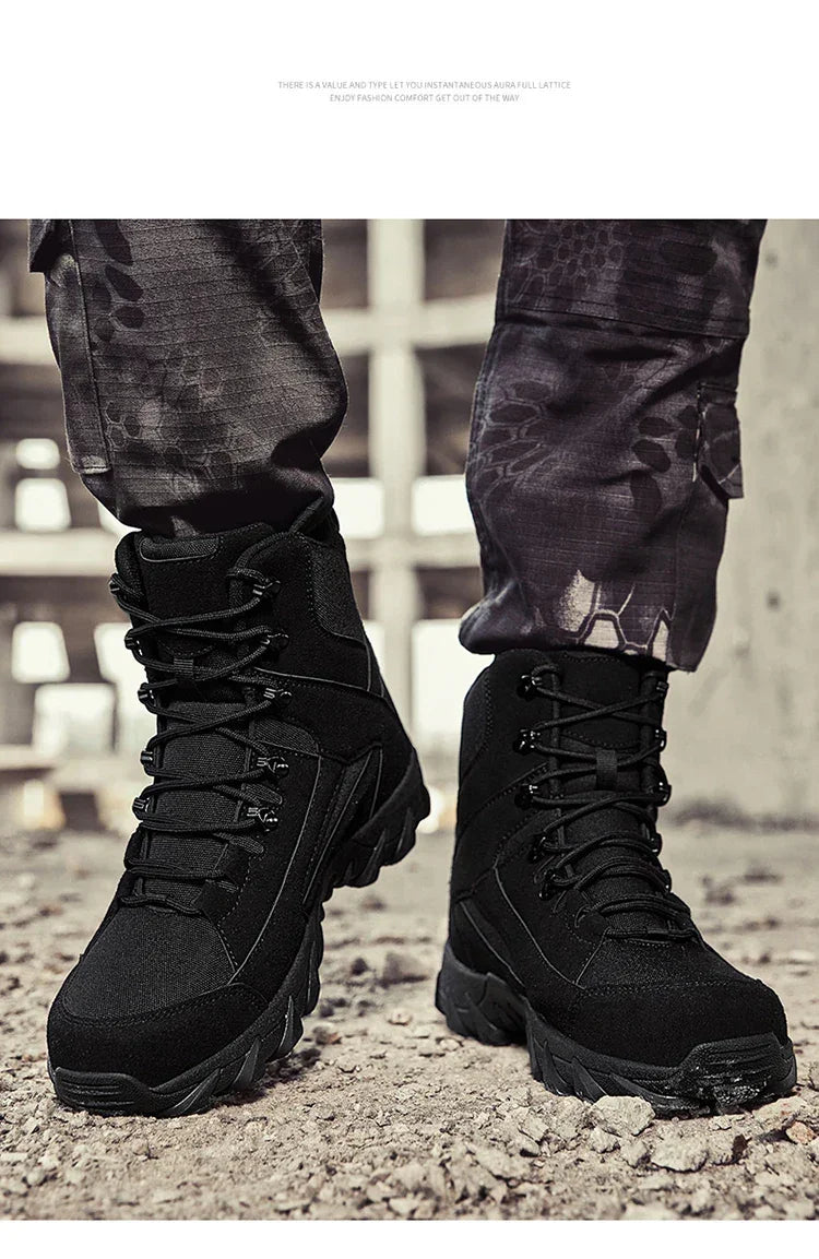 Outdoor Training Combat Boots Men Safety Comfortable Breathable Men's Ankle Boots Tactical Waterproof Climbing Boots Hiking Shoe