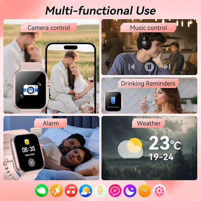 Smart Watch for Men And Women with 1.85" HD Screen 110+ Sport Modes IP68 Waterproof 100-Day Standby Heart Rate & Sleep Monitor