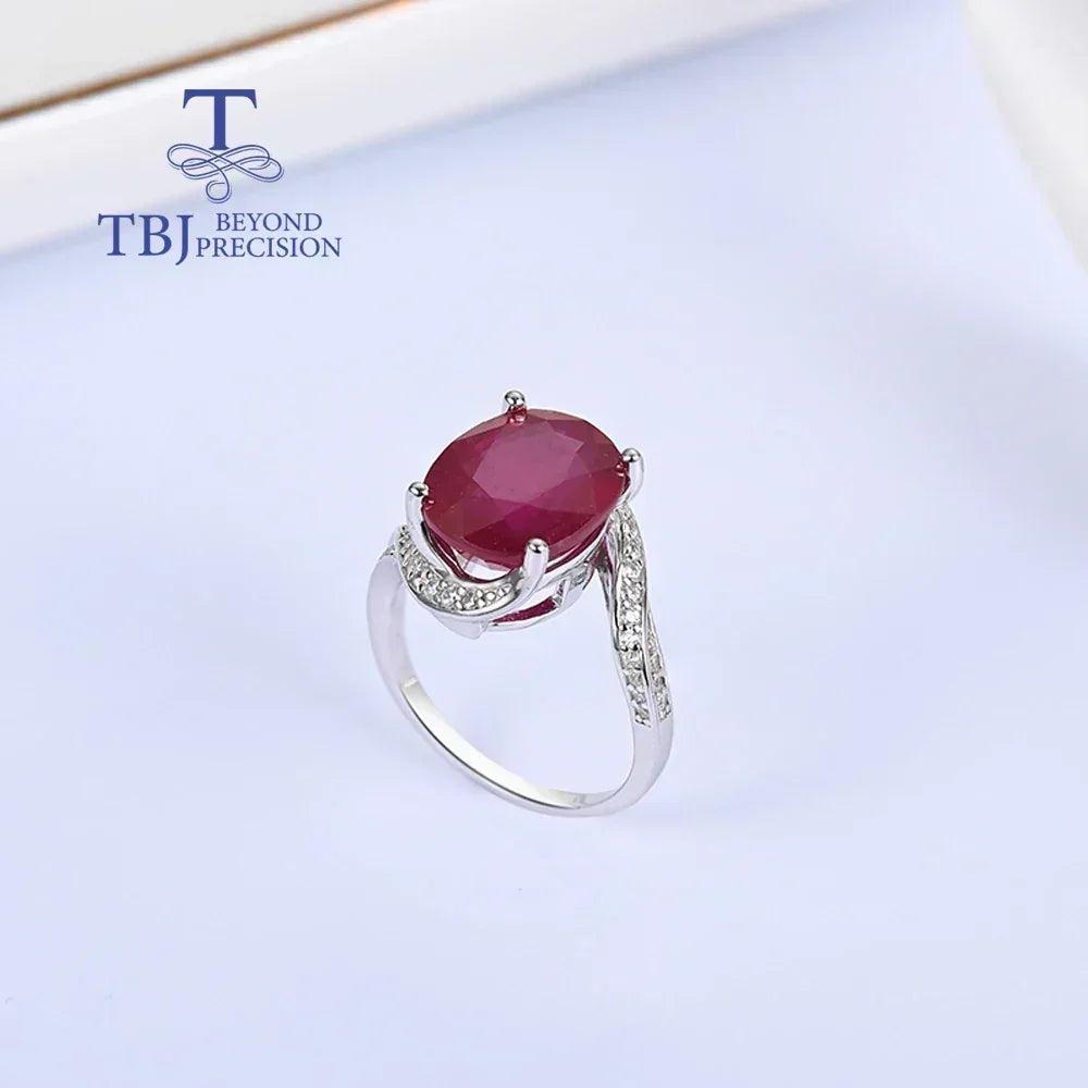 Luxury natural filled ruby ring 925 sterling silver elegant fashion women wedding & banquet anniversary gift