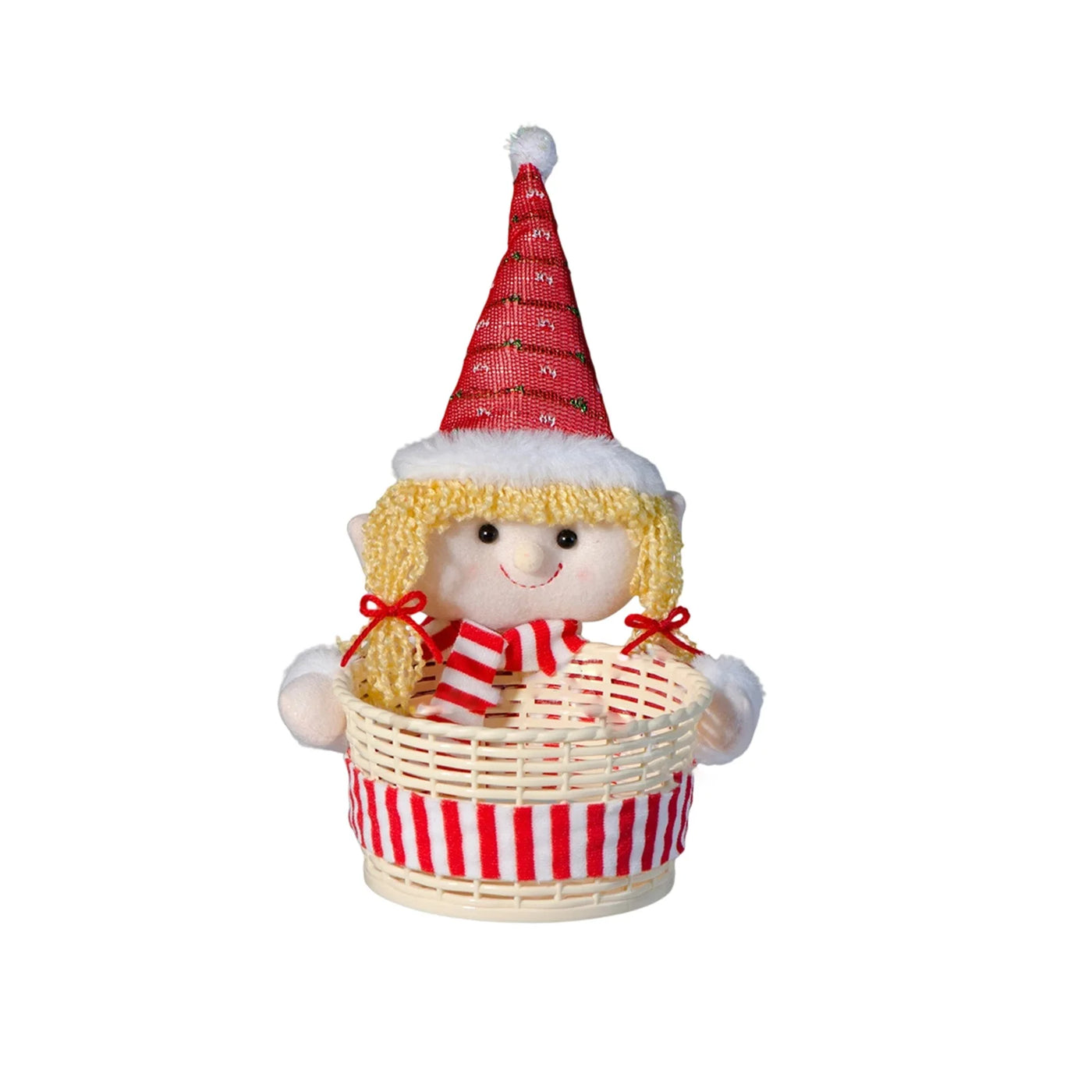 Christmas Delicate Lovely Candy Basket Family Festival Ambiance Ornaments For Snack Storage Holiday Party Decoration Supplies