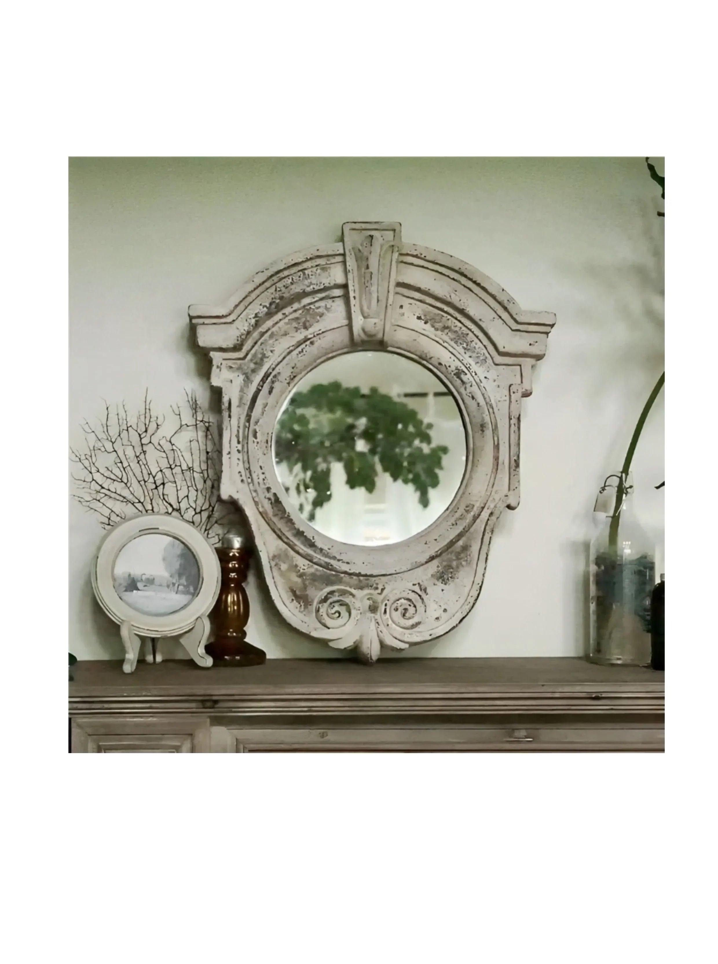 Wall-mounted garden mirror outdoor courtyard decor for balcony rustproof background wall creative homestay decoration