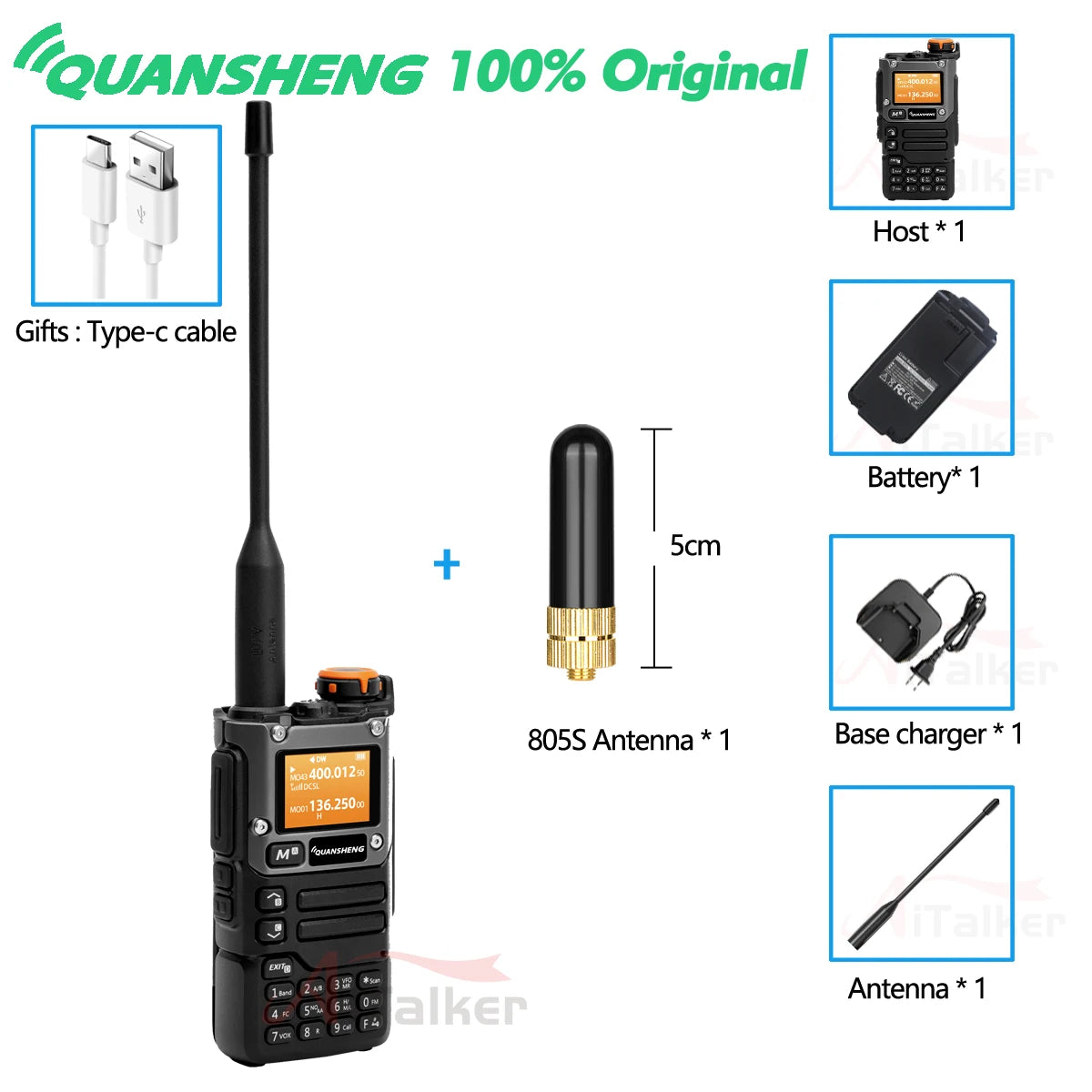 Quansheng UV K5 (8) Walkie Talkie Portable Am Fm Two Way Radio Commutator Station Amateur Ham Wireless Set Long Range Receiver