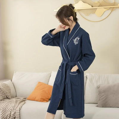Top Quality Autumn Winter Bathrobes Couple Towel Terry Cotton Robe Men's