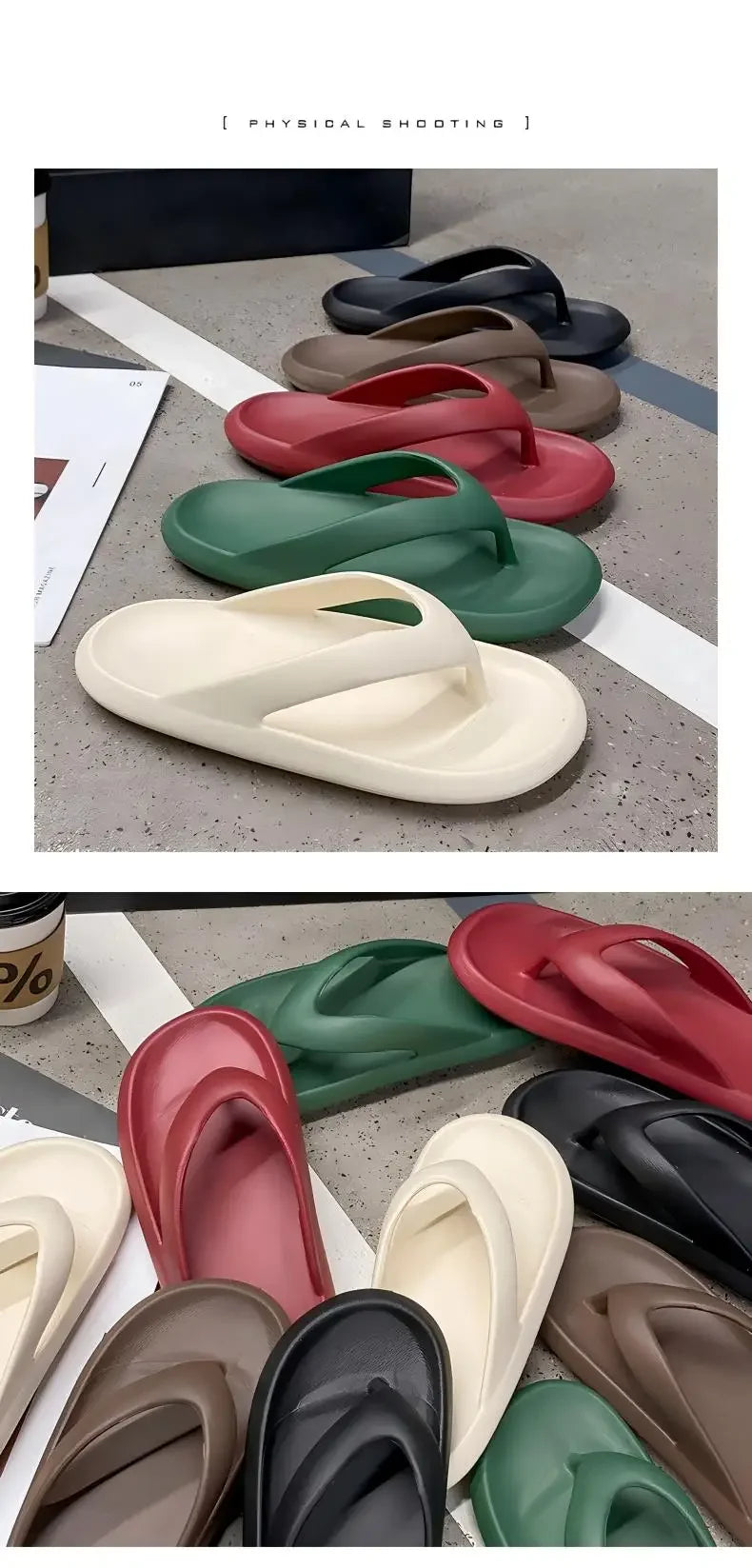 Women's Classy Flip-Flops for Women, Summer Flip-Flops for Beach Couples, New Thick-Soled Outer Wear Sandals for Men, Bathroom Bathing Non-Slip Slippers