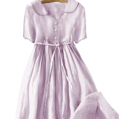 A-line Dress Bohemian Floral Print Midi Dress with Lace-up Detail A-line Silhouette for Women Spring Fashion Statement Women