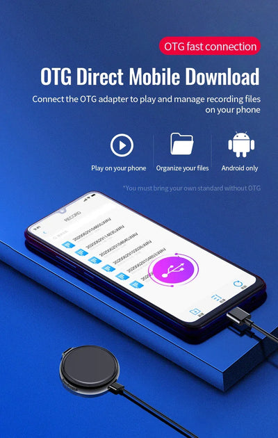 Voice Recorder Activated Recording Micro Dictaphone Digital Audio Smart Recorder MP3 Player Noise Reduction