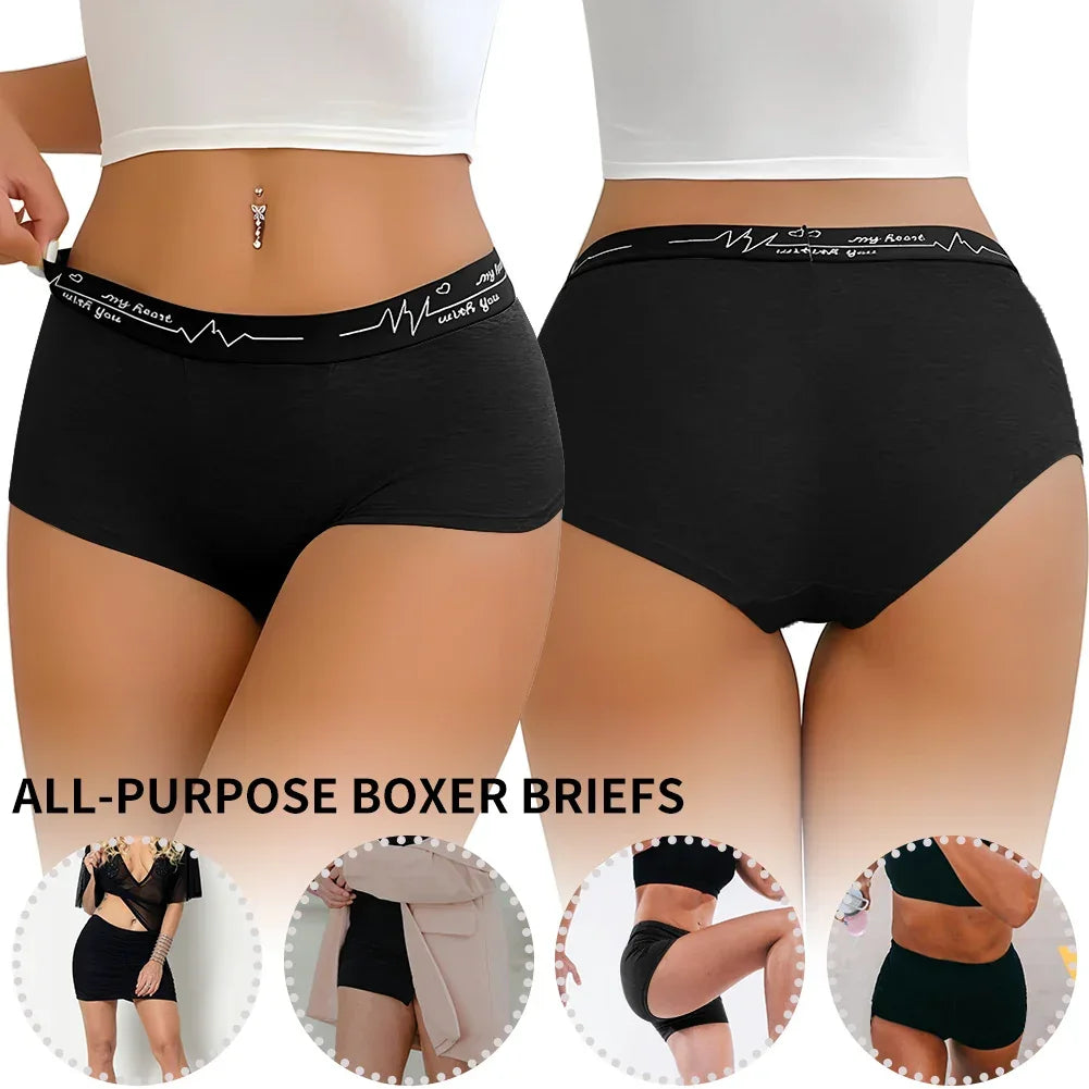 Ladies Solid color boxers Briefs Comfortable Female Underwear Sporty Style Casual Sexy Panties for Women S-XL