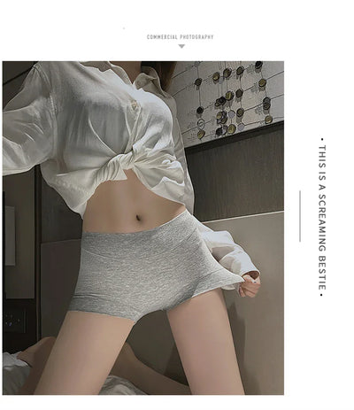 New Women Panties Cotton Seamless Sports Boxers Underwear Female Solid Color Briefs Cozy Lingerie Intimate Underpants M-XXL