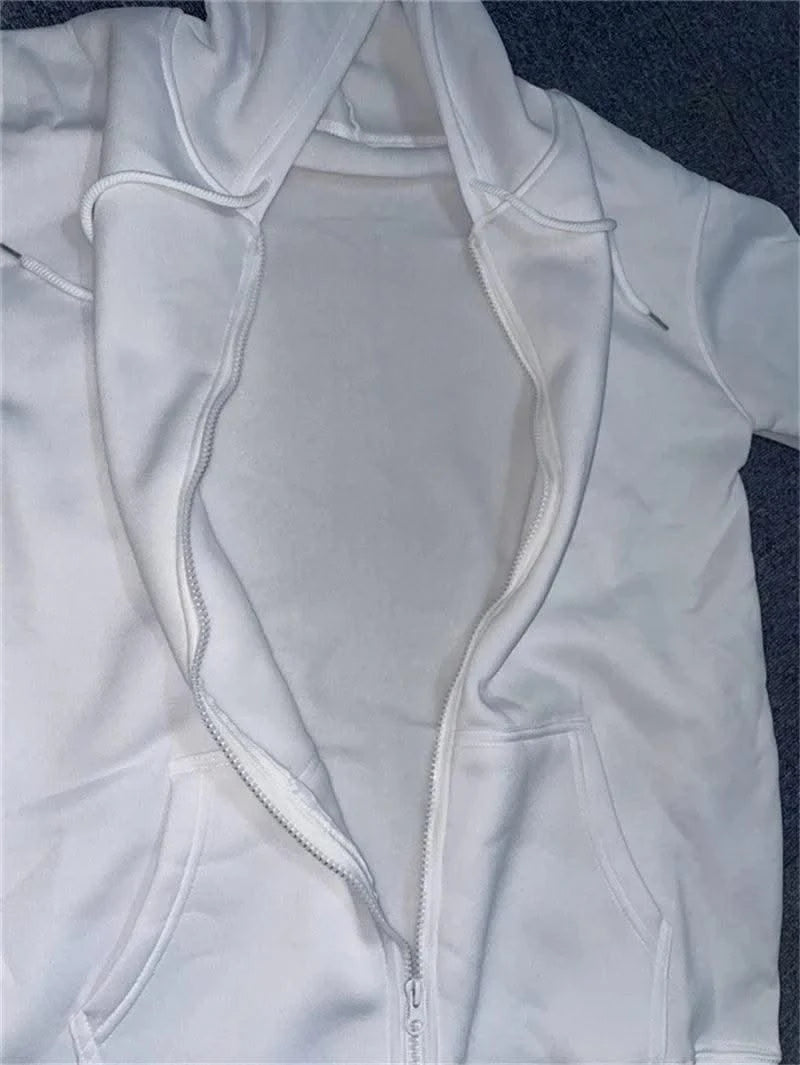 Zipper Hoodies Women/Men Fashion Long Sleeve Hooded Fleece Sweatshirt