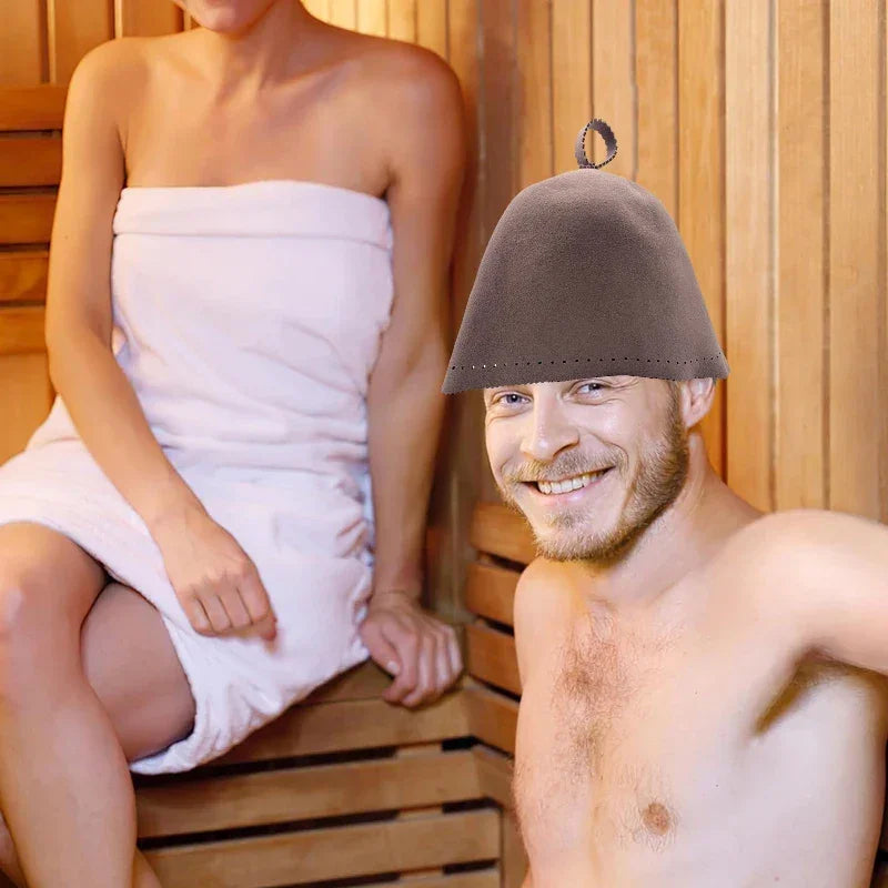 Handmade Thicken Wool Felt Sauna Hats Unisex Hair Protection Spa Sauna Accs for Bath Protection Felt Sauna Cap Absorbent Spa Cap