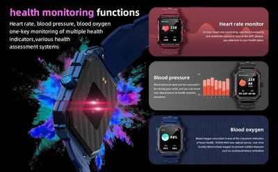 LOKMAT Ocean Max Sport Smart Watch New Flagship Waterproof Fitness Tracker BT Calls Smartwatches Heart Rate Blood Oxygon Monitor