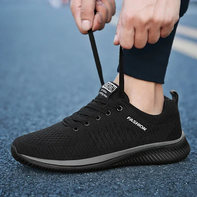 Athletic Shoes for Men Shoes Sneakers Black Casual Comfortable Knit Sneakers Breathable Athletic Running Walking Gym Shoes Men