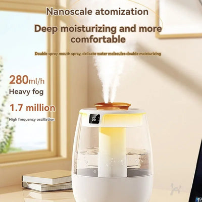 2024 New Humidifier Double Spray High Mist Atmosphere Light Household Bedroom Dormitory Constant Humidity Aromatherapy USB Humid