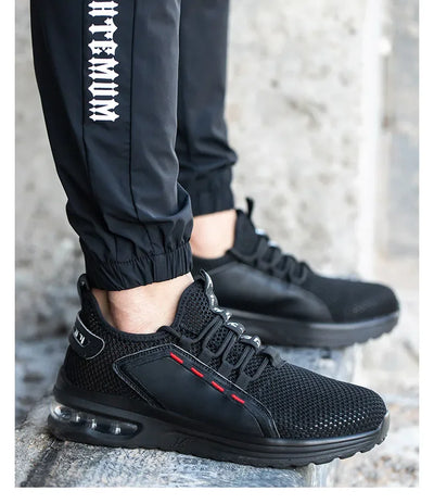 Lightweight Men's Safety Shoes Steel Toe Men's Work Shoes Slip Resistant Reinforced Shoes Man Fashion Breathable Sneaker