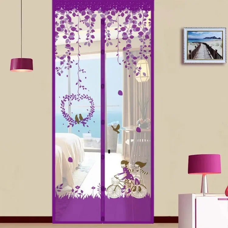 Magnetic Door Screen Curtain Automatic Closing Mosquito Insect Proof Net with Powerful Magnets Home Decor for Summer Ventilation
