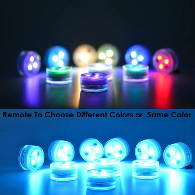 3LEDs Underwater RGB Submersible Lights with Battery Waterproof Swimming Pool Night Atmosphere Lamp Decor Wedding Party